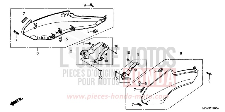 COUVERCLE LATERAL de VFR800X "Crossrunner" MAT BULLET SILVER (NH389) 2013